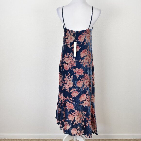 Line & Dot Floral Velvet Burnout Midi Dress NEW - S - Picture 6 of 9